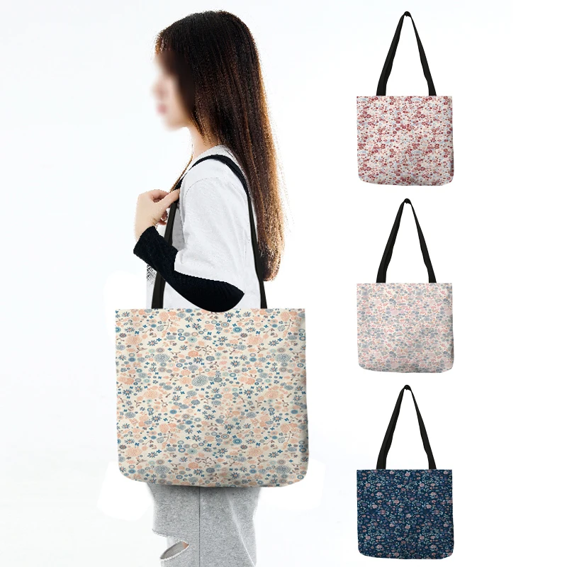 New Arrival Liberty Floral Pattern Women Handbag Large Shopping Bags for Groceries Outdoor Beach Shopper Totes