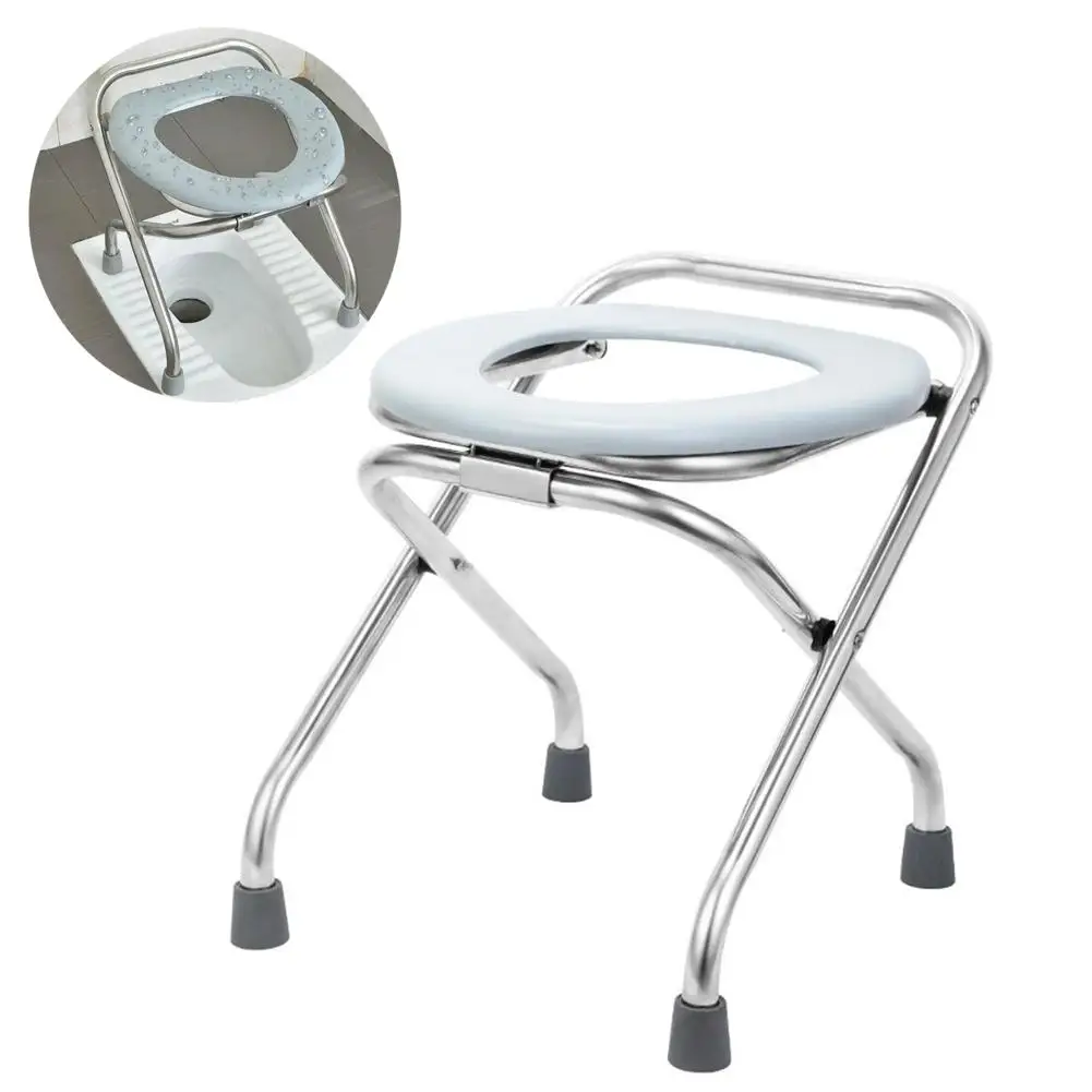 Imagem -03 - Commode Dobrável Portátil Assento do Toalete Portátil Potty Cadeira Confortável Commode Cadeira Perfeita para Viagens de Acampamento Caminhadas