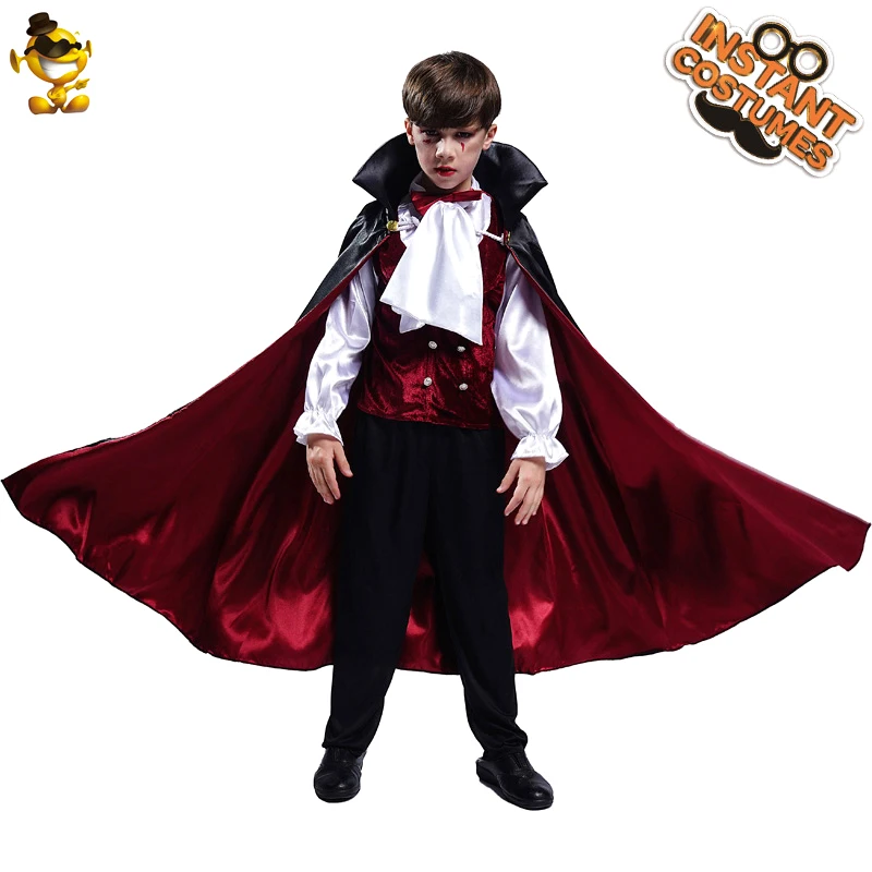 New Luxury Boy's Vampire  Costume Cosplay Kids Halloween Costumes Role Play Child Vampire Outfits Costumes