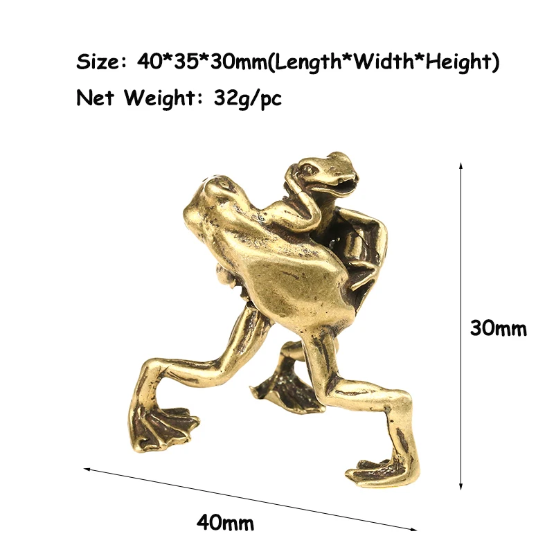 Antique Pure Copper Solid Frogs Wrestling Tea Pet Statue Brass Animal Table Ornament Accessories Home Decoration for Living Room