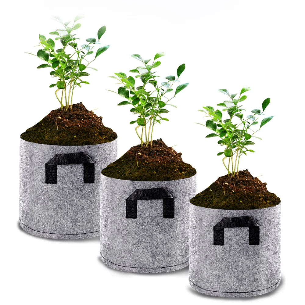 1pcs 1/2/3/5/7/10/15 Gallon Fabric Root Pots Smart Plant Grow Pot Bags Home Gardening Plant Flower Vegetable Planter Container