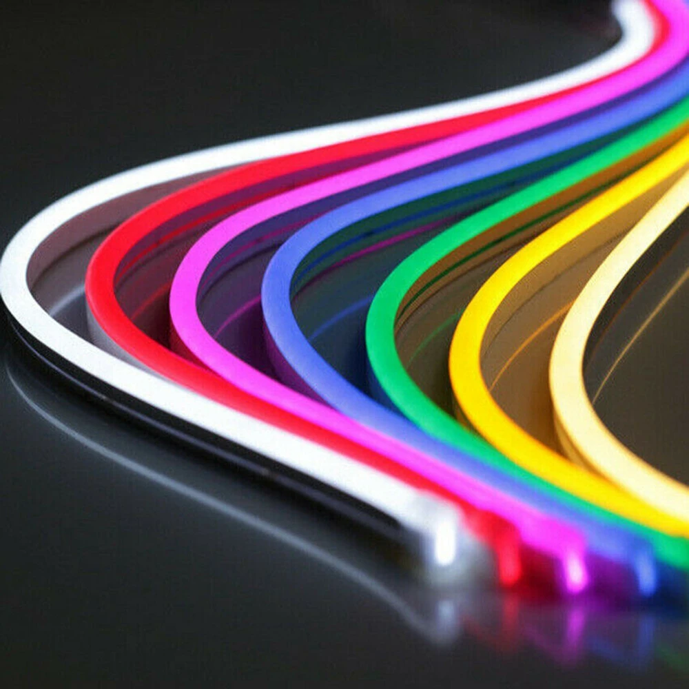 1M-5M DC 12V SMD2835 tubo flessibile in Silicone al Neon impermeabile con striscia luminosa a LED, quattro opzioni di colore