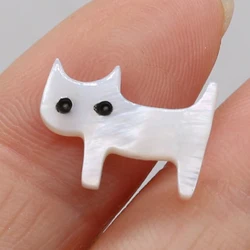 10pcs White Shell Cute Cat Beads Natural Mother of Pearl Shell Charms Beads for Jewelry Making DIY Bracelet Necklace Craft Decor