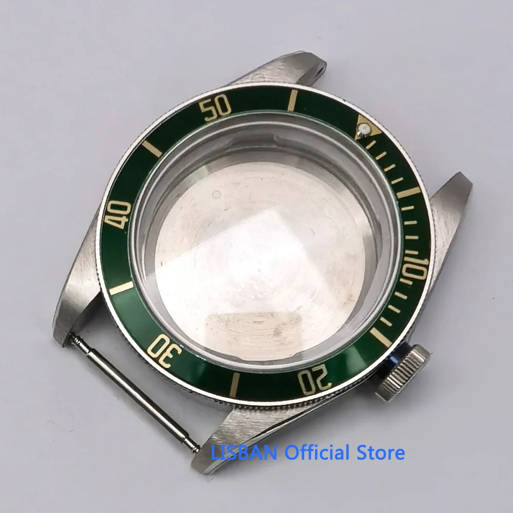 41.5mm Silver Solid Stainless Steel Watch Case Sapphire Glass fit NH35 NH36 ETA2824 PT5000 Seagull ST2130 Movement