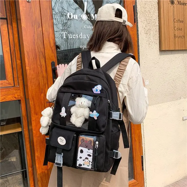 Imagem -03 - Mochila Multibolsos para Meninas Adolescentes Bolsas Escolares Japonesas para Mulheres Novo 2023