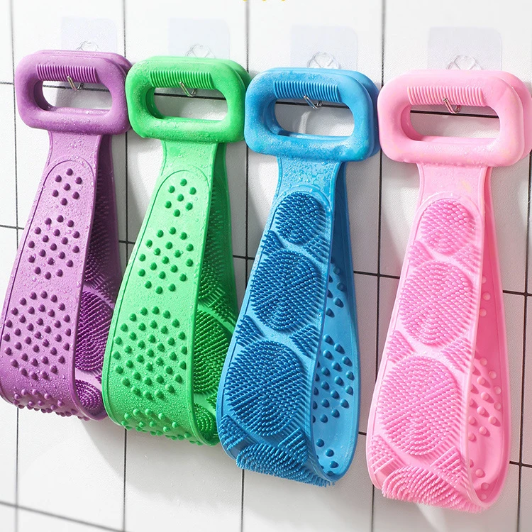 Silicone Brushes Bath Towels Rubbing Back Mud Peeling Body Massage Shower Scrubber Skin Cleaning Magic Shower Brushes