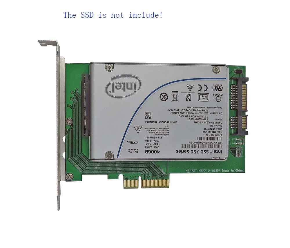 PCIe x4 do U.2 SFF-8639 DC P3700 NVMe PCIe adapter kart SSD