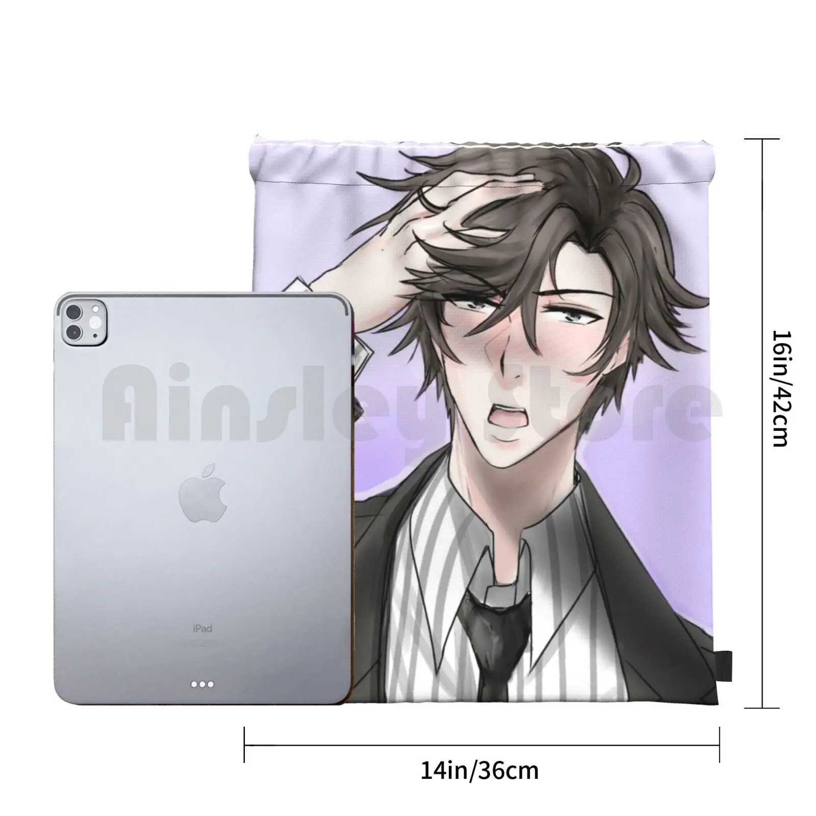 Jumin Han-Mystic Messenger zaino borsa con coulisse equitazione arrampicata borsa da palestra Jumin Han Mystic Messenger Mm Otome Game Fanart