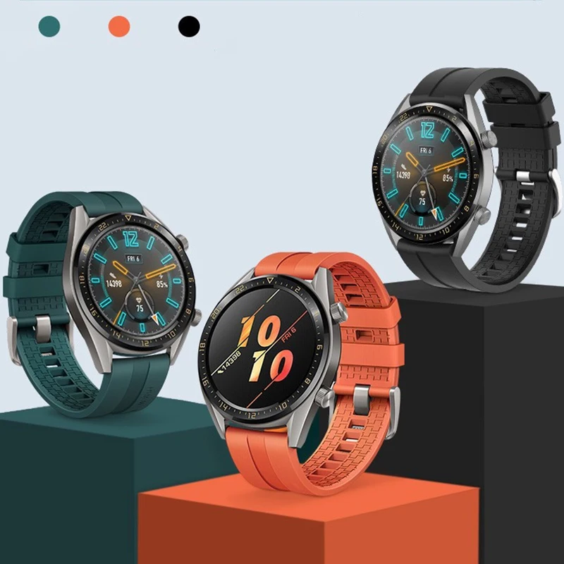 22mm Silicone Watch Band for Huawei Watch GT 2 46mm Soft Sport Strap Bracelet Watchband for Samsung Galaxy Watch 46mm Gear S3 4