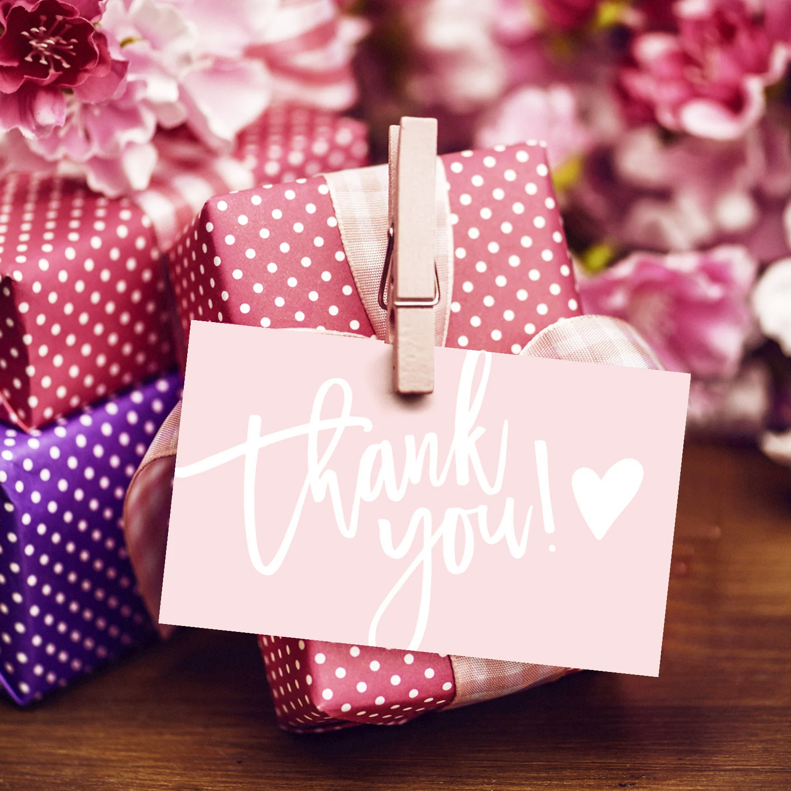 30pcs/pack Pink Thank You Card For Supporting Business Package Decoration Business Card Handmade With Love For Sellers Gifts