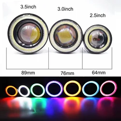 YSY 2 Pcs Car Fog Light LED With Lens COB Angel Eyes Lamp 2.5