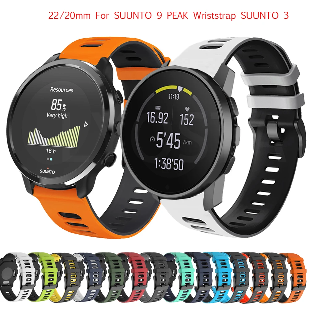 20 22mm Smart Watchband For SUUNTO Ocean Vertical Race S 5 9 PEAK Suunto 3 Fitness Silicone Bracelet Strap Wristband Accessory