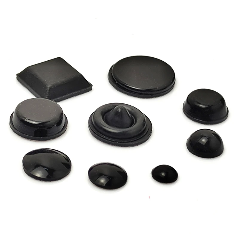 1Lot Black Self adhesive Silicone Door Stops Cabinet Bumpers Rubber Catches Damper Buffer Cushion Anti Slip Furniture Hardware