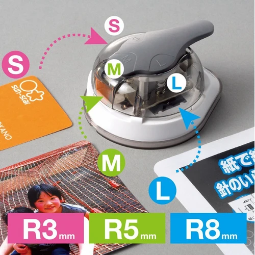 Imagen 2 del producto Mini recortadora de esquinas 3 en 1, perforadora redondeadora de esquinas R3/R5/R8mm, cortadora de esquinas redondas para tarjetas, bolsas de laminación de papel fotográfico