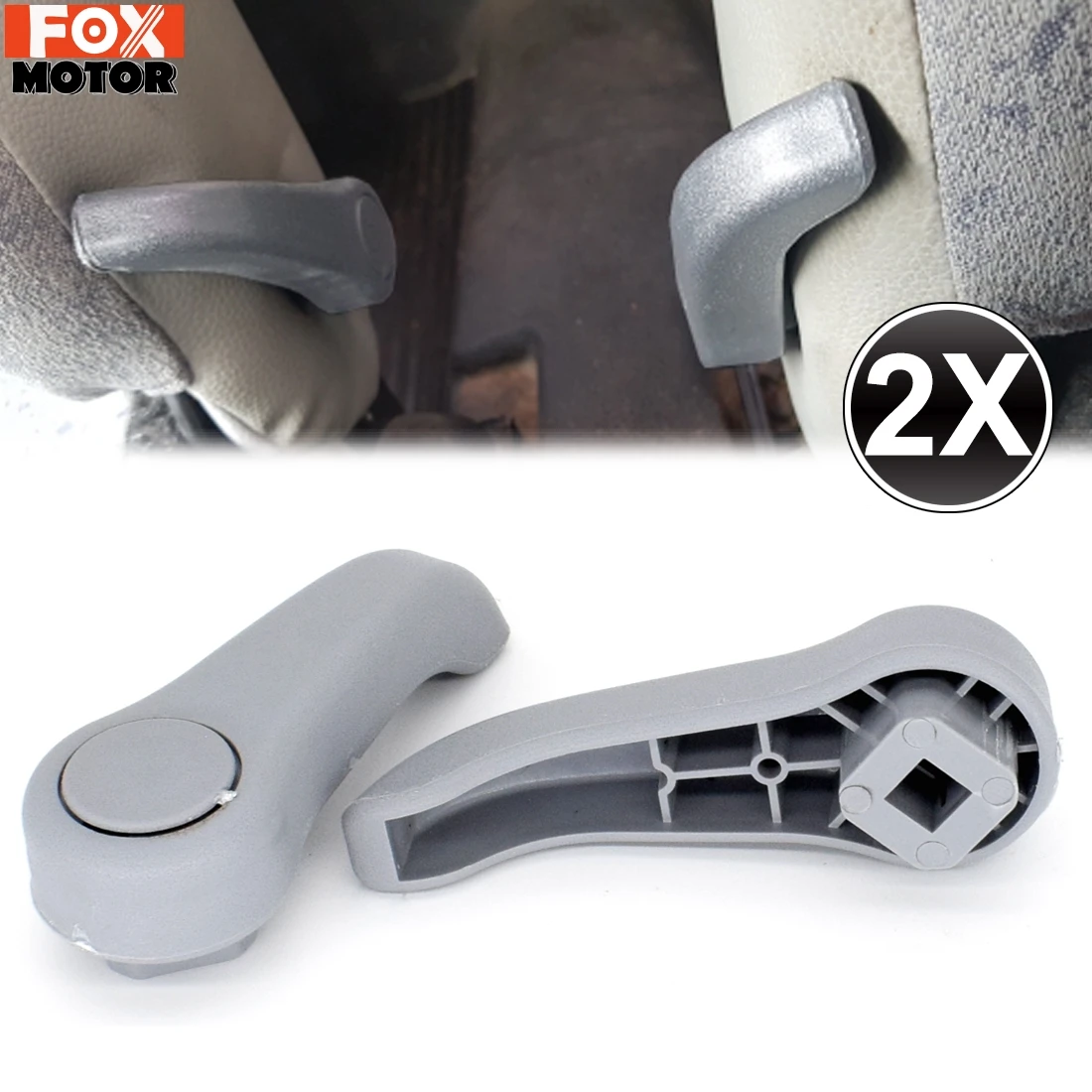 Set For Renault Clio MK2 Twingo MK1 Gray Right Left Seat Adjustment Pull Adjusting Lever Grey Handle Tilt Adjuster Knob Car Part