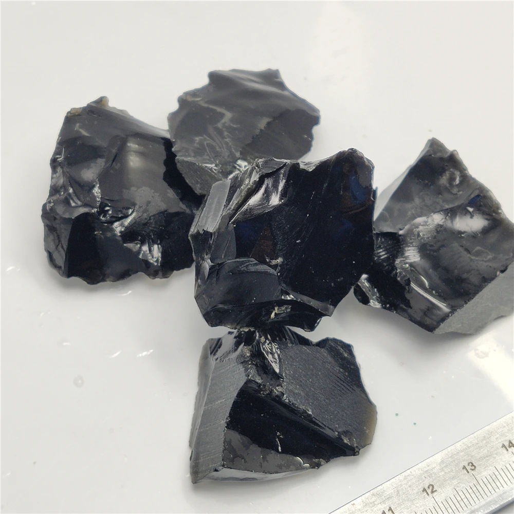 Pierre de Guérison en Obsidienne Noire Brute Naturelle, Quartz, Charbon Rugueux, Citrométaphysique, Reiki, Taille, Massage, 1 Pièce