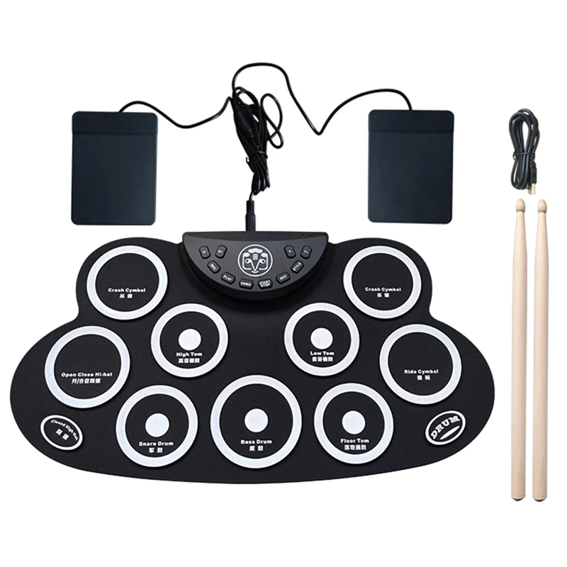 Hand Roll Drum Portable Electronic Drum for Outdoor Electronic Drum Percussion Instrument Music Equipment Accessories