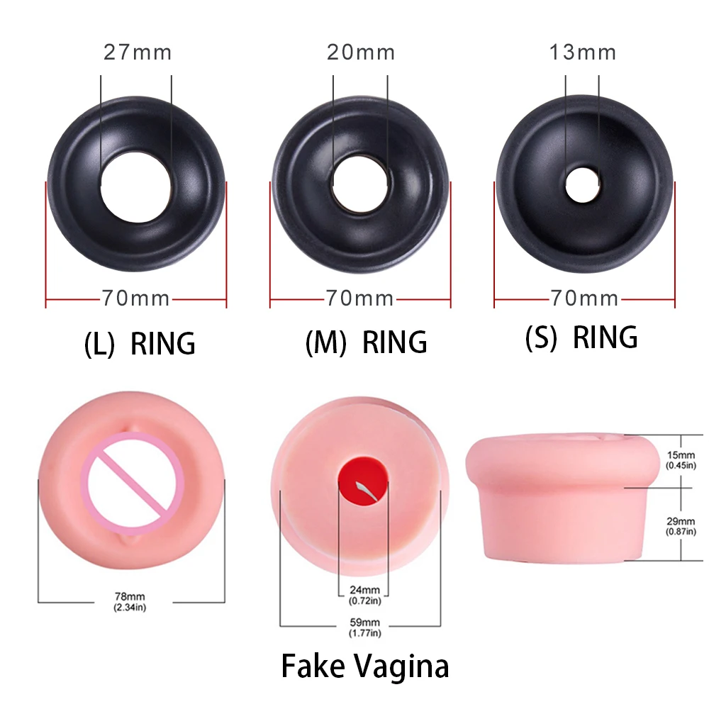 Accessories For Penis Pump Silicone Sleeve Sex Toys For Men Penis Extender Cover Penise Enlargement Vacuum Pump Replacement Ring