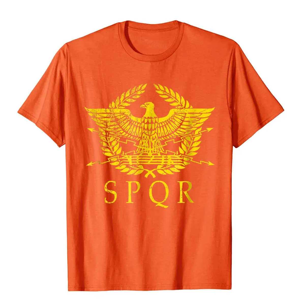 S.P.Q.R. T-Shirt Streetwear Ancient Rome SPQR Gold Logo Funny Mens Top T-Shirts Leisure T Shirt Cotton Street