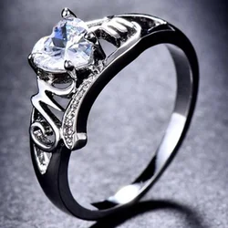 Wholesale Trendy Mother's Day MOM Classic Fashion Heart Shape Set Zircon Crystaring For Women Charm Jewelry