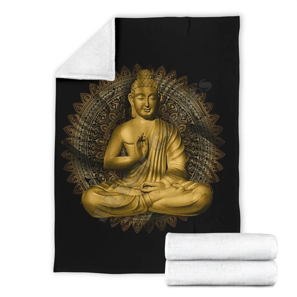 Buddha Statue Fleece blanket dog printed Wearable Blanket Adults For Kids Warm Sherpa Blanket