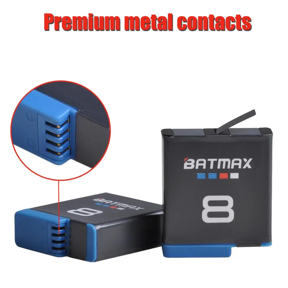 Batmax 1860mAh for GoPro 8  GoPro hero 8 battery Full Decoded  for Gopro hero 8 Hero 7 Hero 6 Action Camera