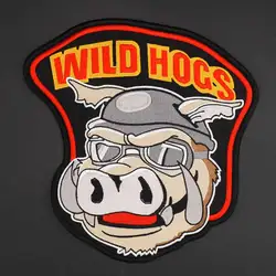 Large WILD HOGS ricamato moto MC uomo Biker patch abbigliamento Applique