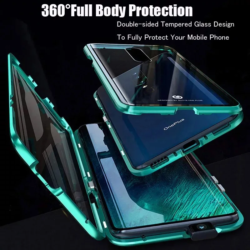 Double Sided Glass Magnetic Metal Case For Samsung Galaxy S8 S9 S10 Plus S10E S21 Phone Case For Samsung Note 9 8 Case