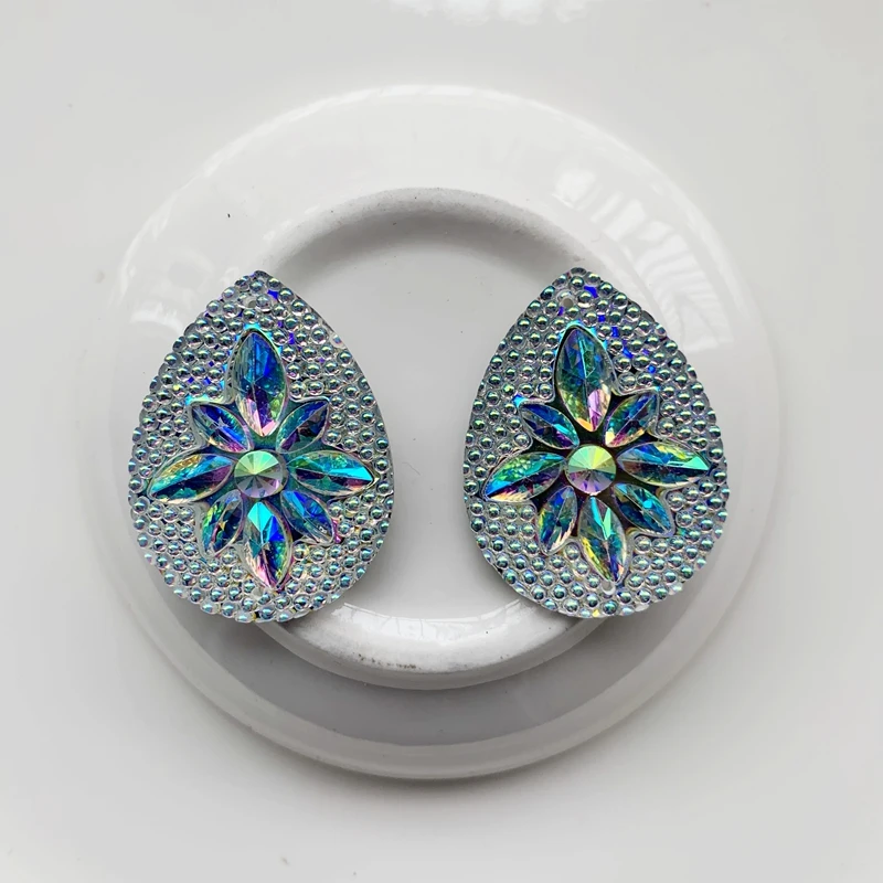6pcs White AB Flatback Resin Rhinestone For wedding decoration sew on stones ab flat back rhinestones S750