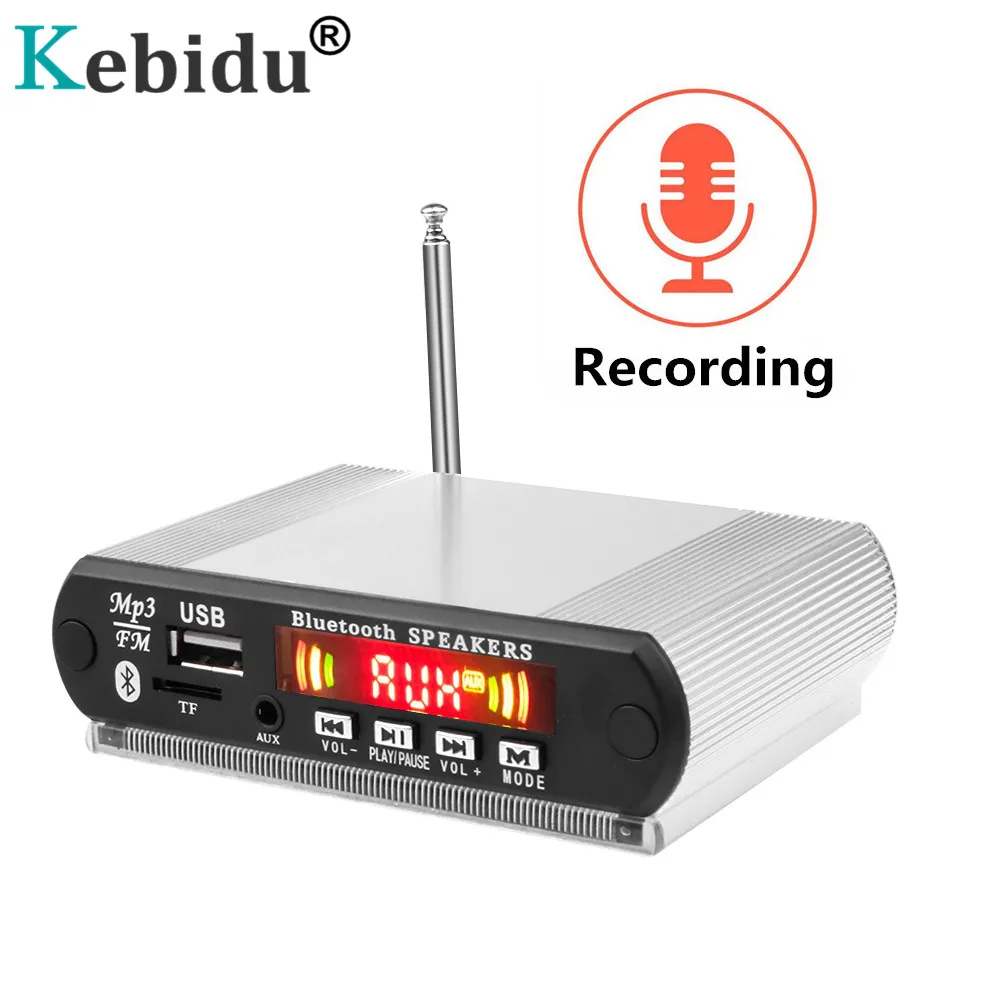 KEBIDU 5V MP3 WMA scheda di decodifica Bluetooth con scatola di alluminio Shell supporto USB/TF/FM modulo Audio registrazione chiamate schermo a