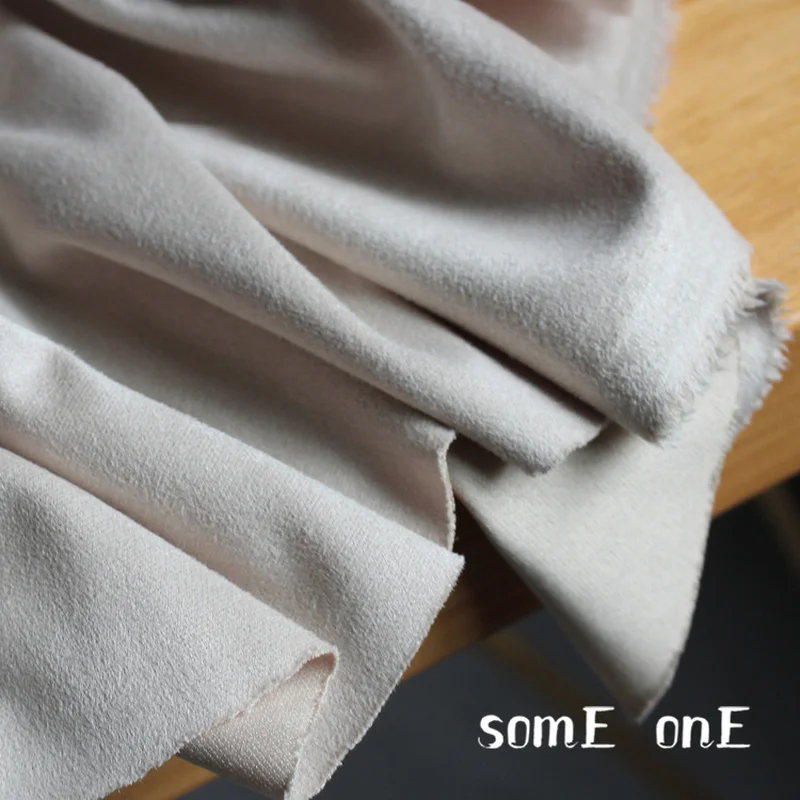 

0.3mm Suede Fabric Off White Faux Suede Fleece DIY Decor Sofa Pillow Decor Autumn Winter Coat Clothes Designer Fabric