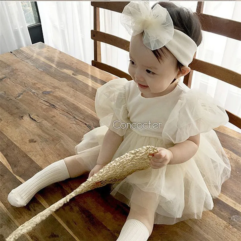 Vestido de princesa para niña recién nacida, ropa de algodón para fiesta de primer cumpleaños, boda, bautismo