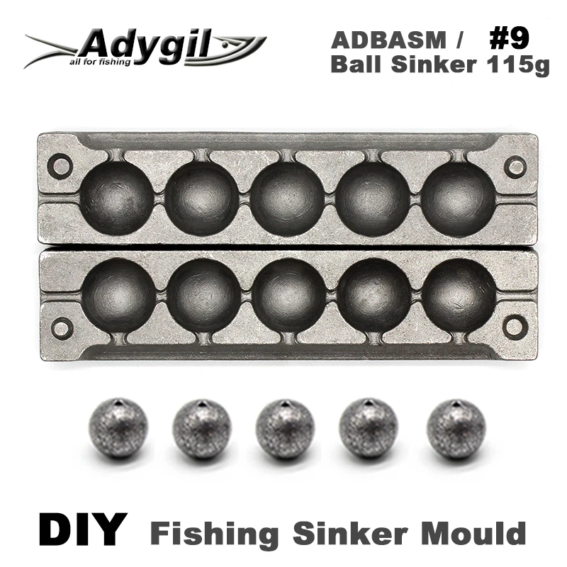 

Adygil DIY Fishing Ball Sinker Mould ADBASM/#9 Ball Sinker 115g 5 Cavities