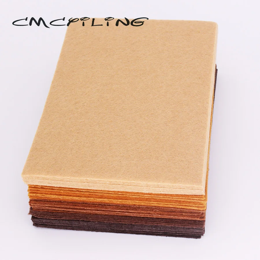 CMCYILING Brown feltro 1 MM spessore panno in poliestere per fai da te cucito artigianato Scrapbook, fogli non tessuti 40 pz/lotto 10CMX15CM