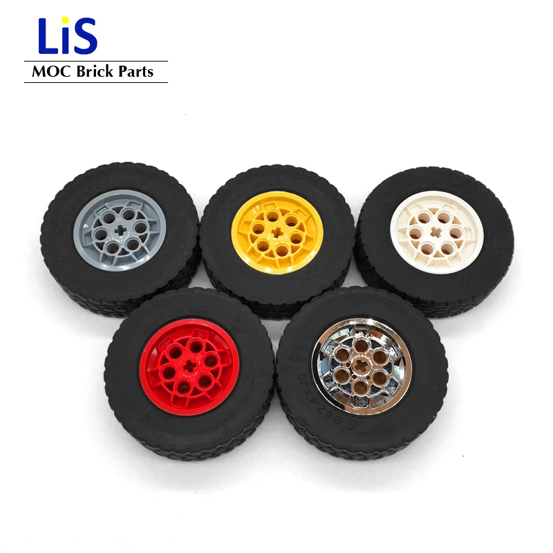 2Pcs/lot Compatible with logoes High-tech MOC Brick Building blocks accessories 62.4x20 car tires 86652c01 wheels 32019+86652