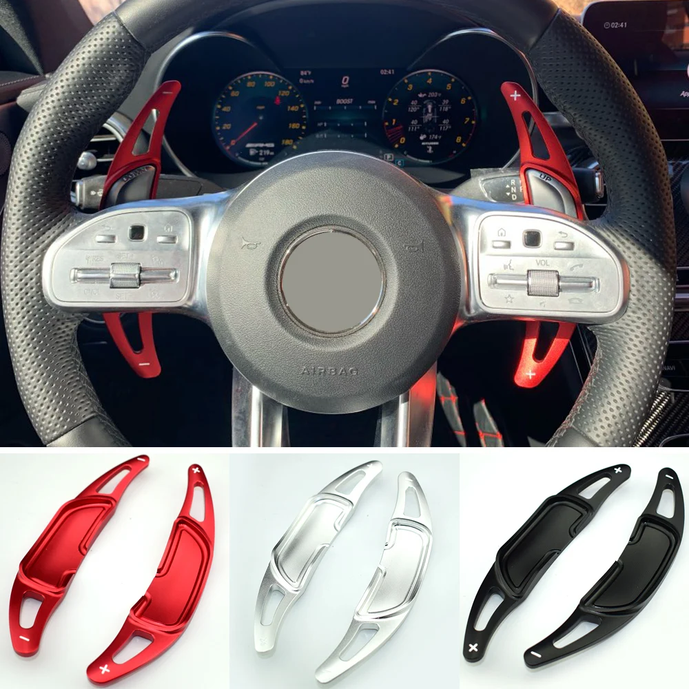 Steering Wheel Shift Paddles For Mercedes-Benz GLC GLA AMG A35 GLS63 CLA45 GLE63 2015-2019 Shifter Extension Car Styling