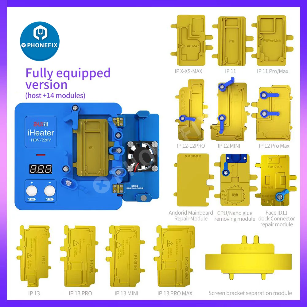 JC Iheater Double Layers Board Pre-heating Soldering Rework Station for IPhone 14 13 12 Pro X XS Motherboard Desoldering Repair