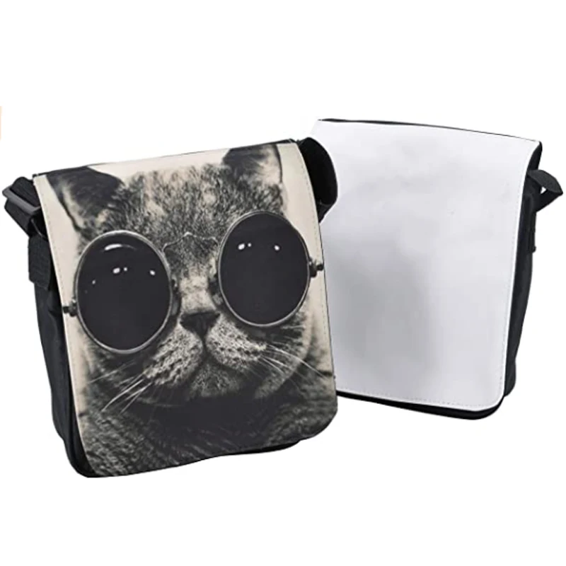 

wholesale Women Cat Wearing Big Glasses Print Shoulder Handbags 2016 Bag Sublimation canvas bag blank