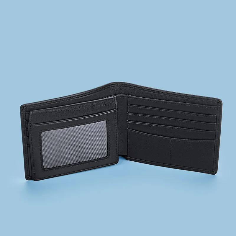 Vannanba Men's Slim Wallet Genuine Leather Mini Purse Casual Design Bifold Wallet Brand Short Slim Wallet