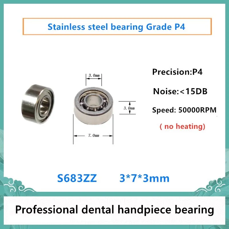 

20pcs Dental Handpiece bearing S683ZZ 3x7x3mm P4 stainless steel ball bearings for KAVO WH Bending machine 50000rpm no heating