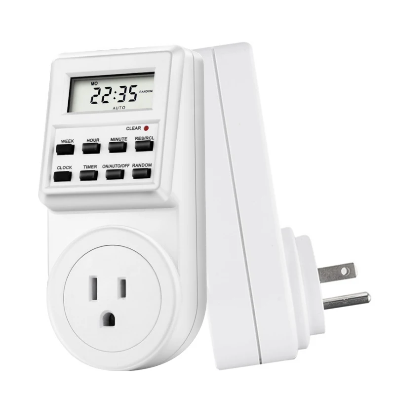 EUPlug Digital Weekly Programmable Electrical Wall Plug-in Power Socket Timer Switch Outlet Time Clock AC 220V 110V UK US FR BR