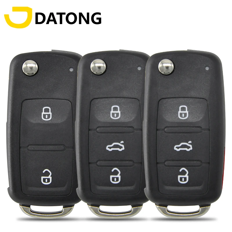 Datong World Filp Car Remote Key Shell Case For VW Volkswagen Beetle Caddy Golf Jetta Polo Tiguan Touran Replacement Key Housing