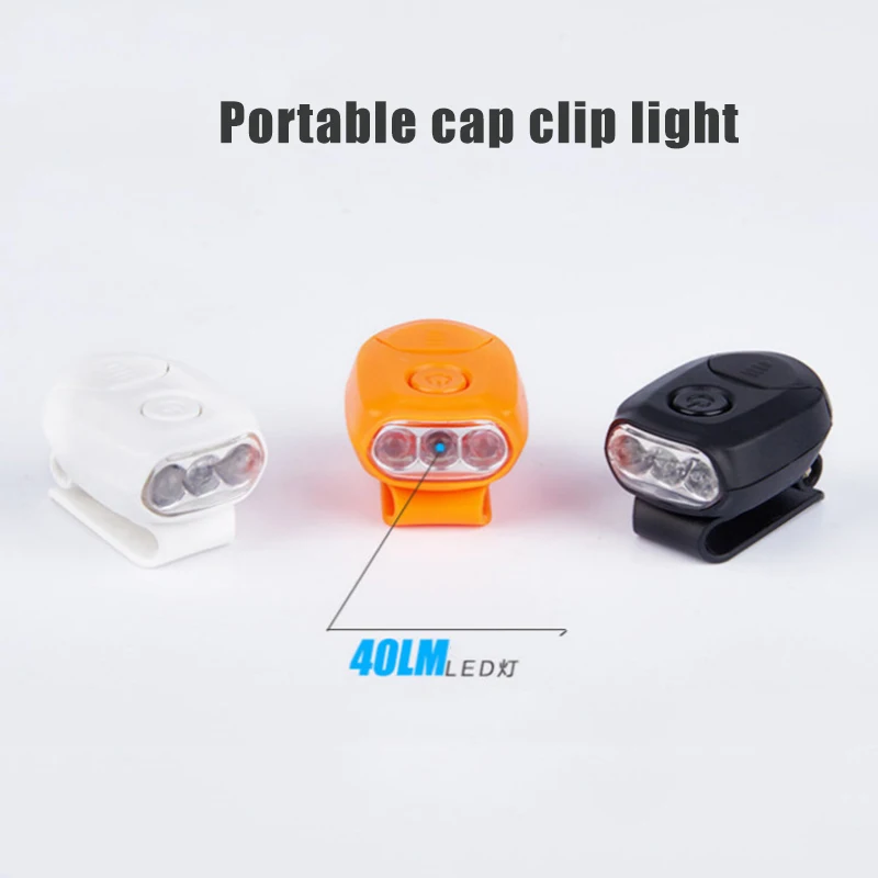 Cap Hat Light 3-LED Headlamp Rotatable Ball Cap Visor Light Hat Light Hands Free for Hunting Camping Fishing xobw