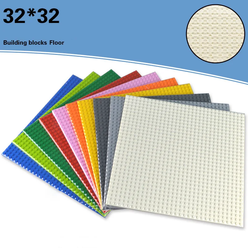 NEW Building Blocks 32x32 Dots Double-sided Baseplates Bricks DIY Colorful Pillars 16x32 Base Plate Compatible with Small Partic