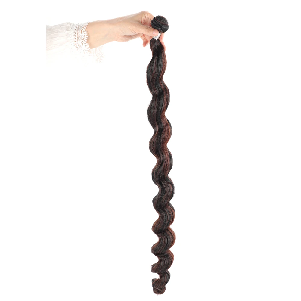 Mechones de pelo sintético Afro para mujer, extensiones de cabello ondulado suelto, tejido sintético largo, rizos africanos