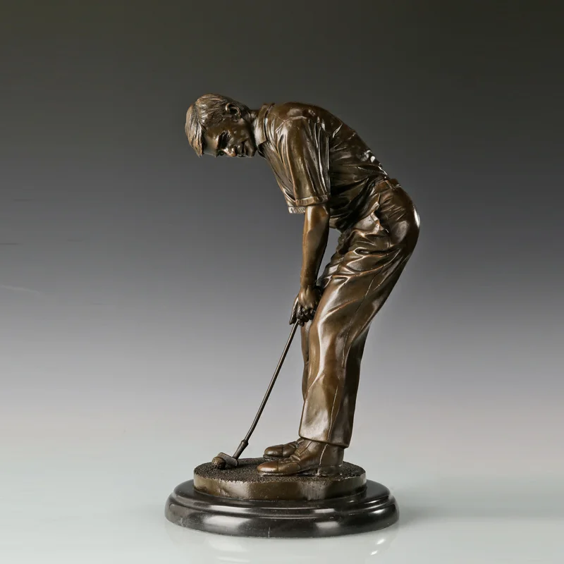 

Superior Bronze Golf Man Statue Modern Male Sport Sculpture Art Classy Business Gift Office Desktop Decoration