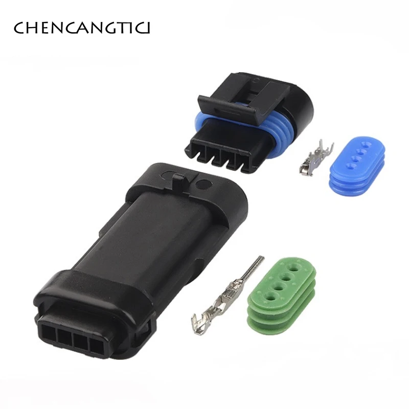 1 Set 4 Pin Delphi Female Car Intake Pressure Sensor Connector Plug 1.2L D4F Auto Oxygen Sensor O2 Connectors 12162190