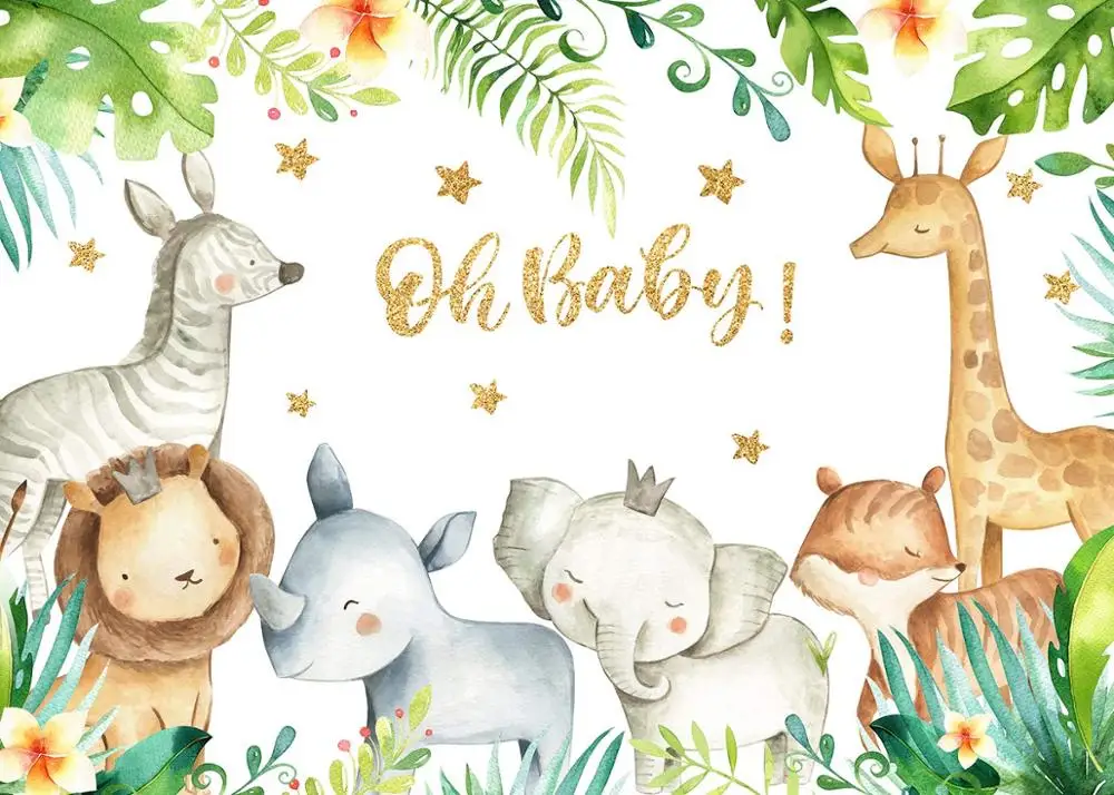 Capisco Photography Backdrop Safari Animals Birthday Party Baby Shower Photographic Backgrounds Photophone Camera Shoot Prop