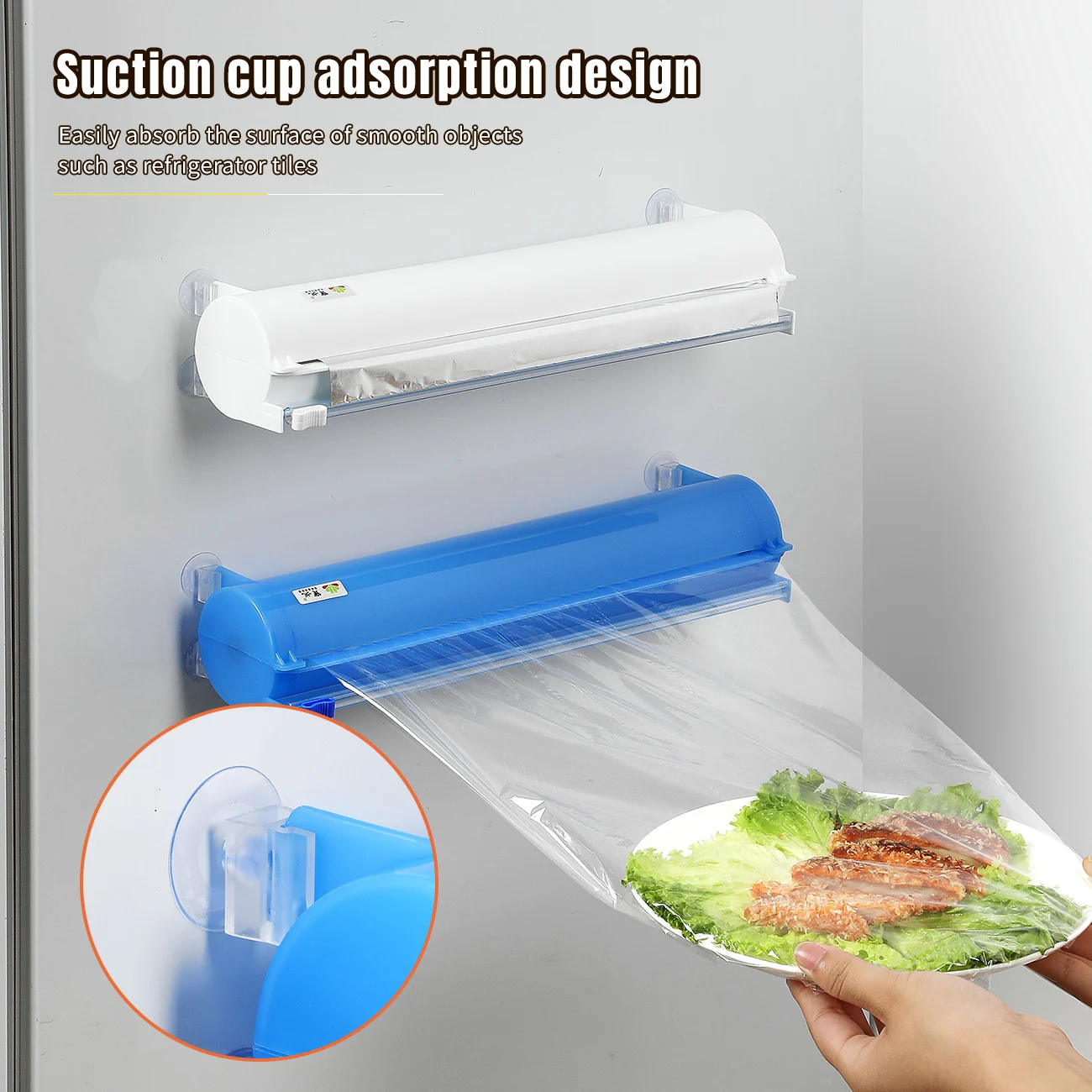 Cling Film Cutter Wall-Mounted Multifunctional Tin Foil Cutting Box Household Cling Paper Storage Cutting Rack