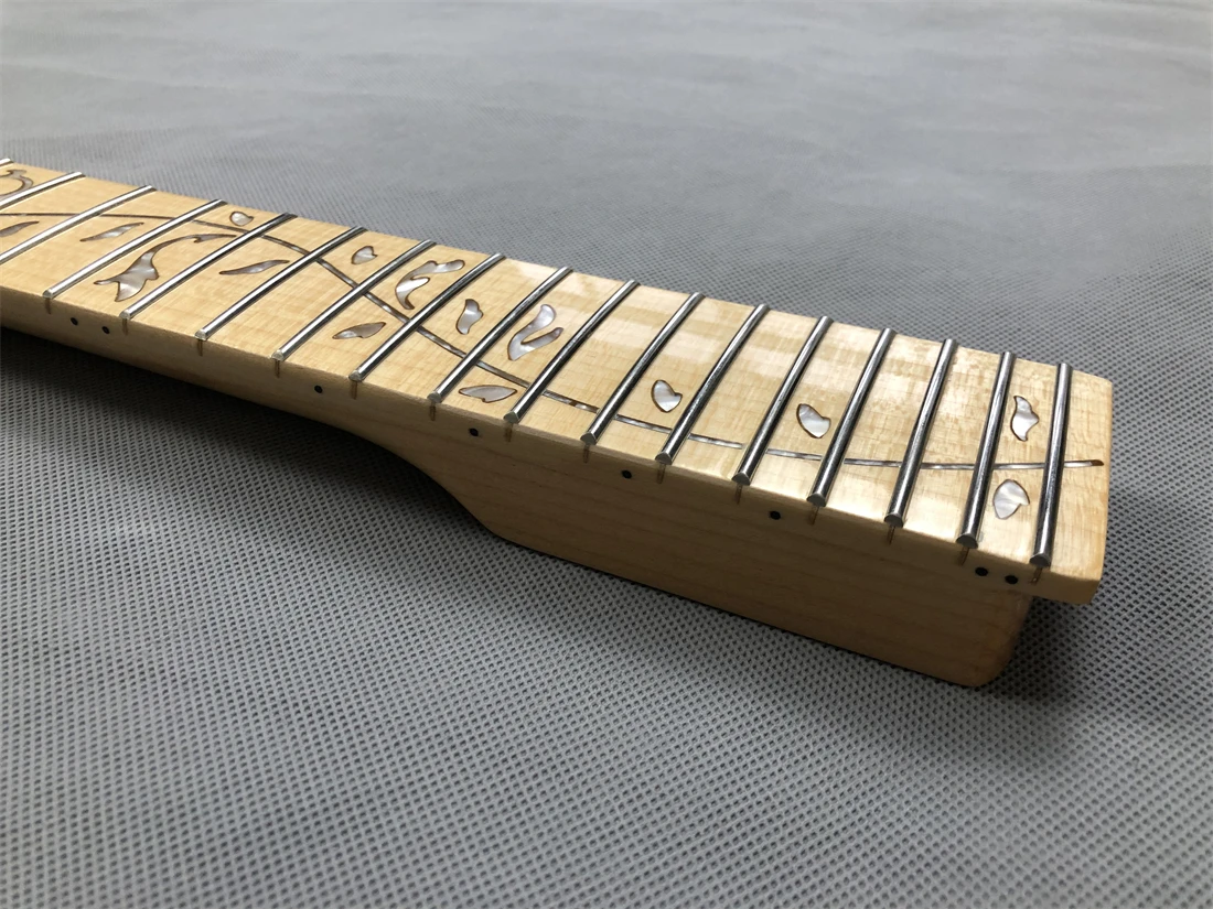 Electric Guitar Neck Replacement 24 fret 25.5 inch Maple Fingerboard  Vine inlay Gloss